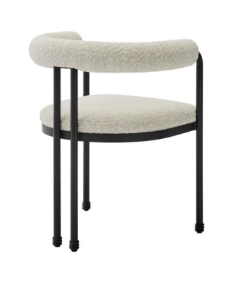 Turin Curved Back Boucle and Metal Dining Accent Chair