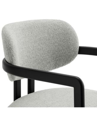 Elio Barrel Fabric and Metal Dining Chair