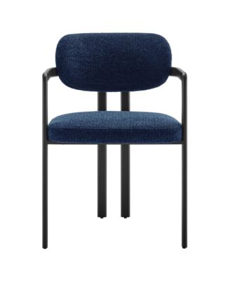 Elio Barrel Fabric and Metal Dining Chair