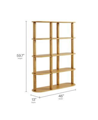 Arcus 4-Tier Oval Wood Bookshelf