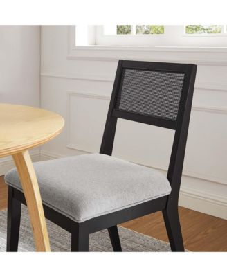 Nimba Faux Rattan Fabric Dining Chairs, Set of 2