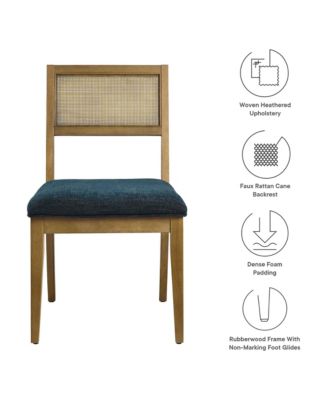 Nimba Faux Rattan Fabric Dining Chairs, Set of 2