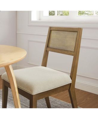 Nimba Faux Rattan Fabric Dining Chairs, Set of 2