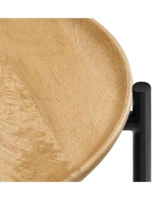 Xilo Round Wood and Metal Side Table