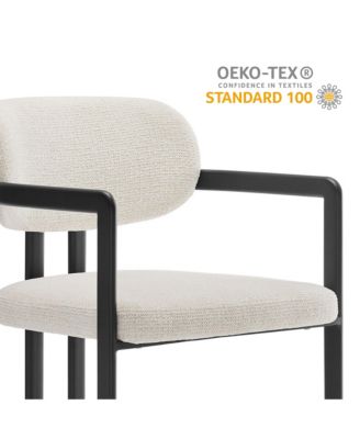 Elio Barrel Fabric and Metal Dining Chair