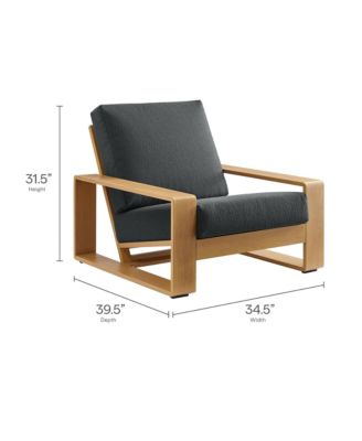 Lirienne Outdoor Patio Aluminum Faux Wood Armchairs, Set of 2