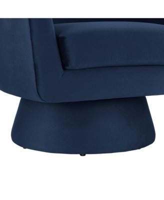 Astral Performance Velvet Fabric and Wood Swivel Chair