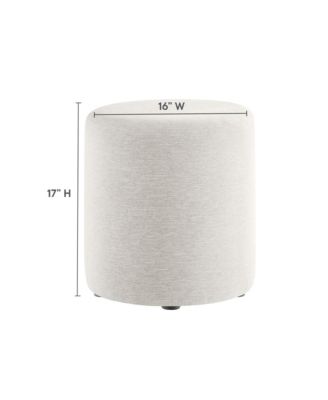 Callum 16" Round Woven Heathered Fabric Upholstered Ottoman