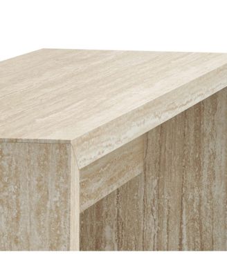 Mirella 53.5" Faux Travertine Bench
