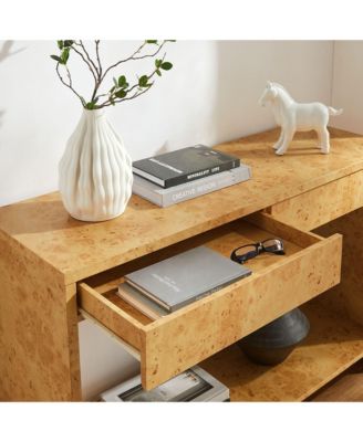 Hudson 2-Drawer Burl Wood Console Table