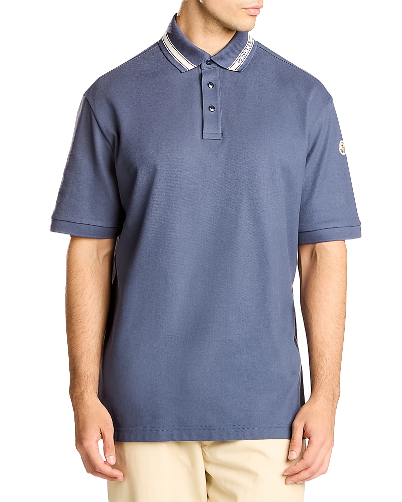 Moncler Stripe Collar Polo Shirt