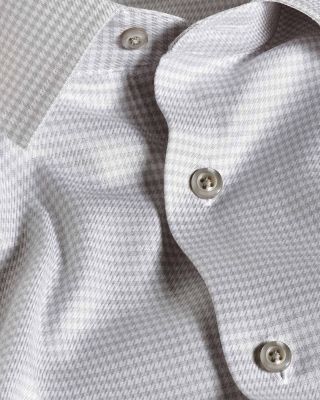 Slim Fit Stretch Twill Micro Check Dress Shirt