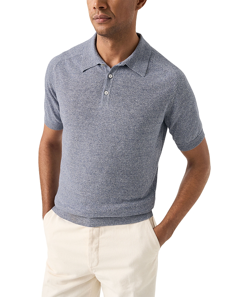 Eton Linen Blend Knit Polo Shirt