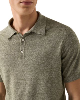 Linen Blend Knit Polo Shirt