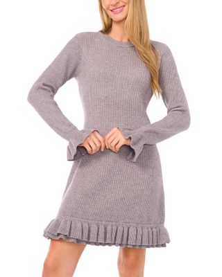 Long Sleeve Ruffle Sweater Dress