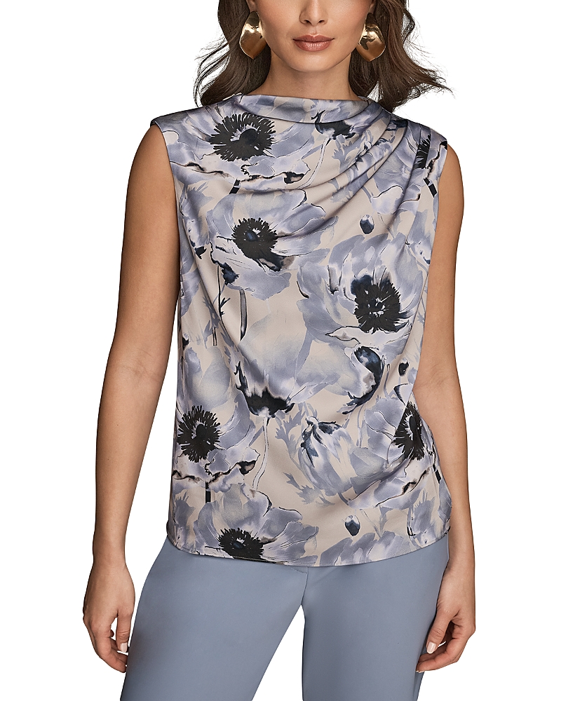 Donna Karan New York Gathered Shoulder Sleeveless Blouse