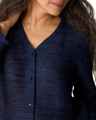 Linen Gauze Strata V Neck Long Top 