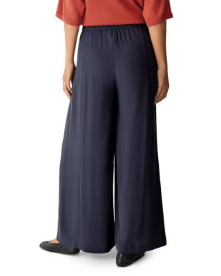 Silk Georgette Crepe Wide Ankle Pants
