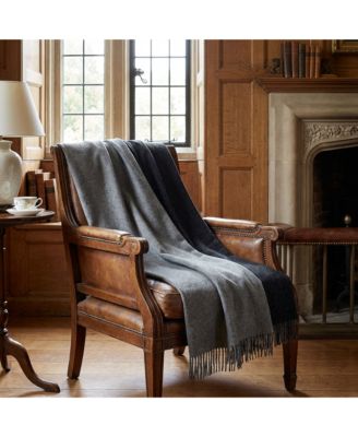 The Gentlemen's Collection Reversible Double Cloth Lambswool Throw