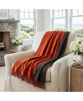 The Gentlemen's Collection Reversible Double Cloth Lambswool Throw