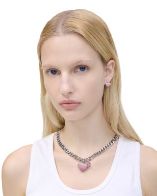 The Heart Balloon Pav&eacute; Chain Necklace, 16"