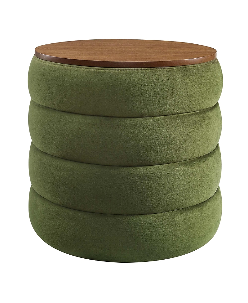 Modway Mezzo Round Performance Velvet Storage Ottoman