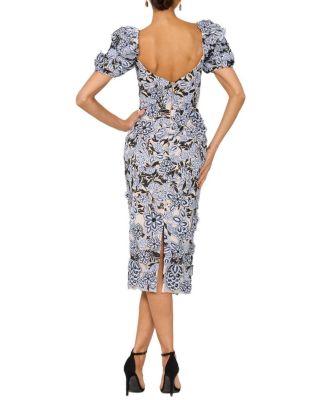 Lucia Puffy Sleeve Floral Midi Dress