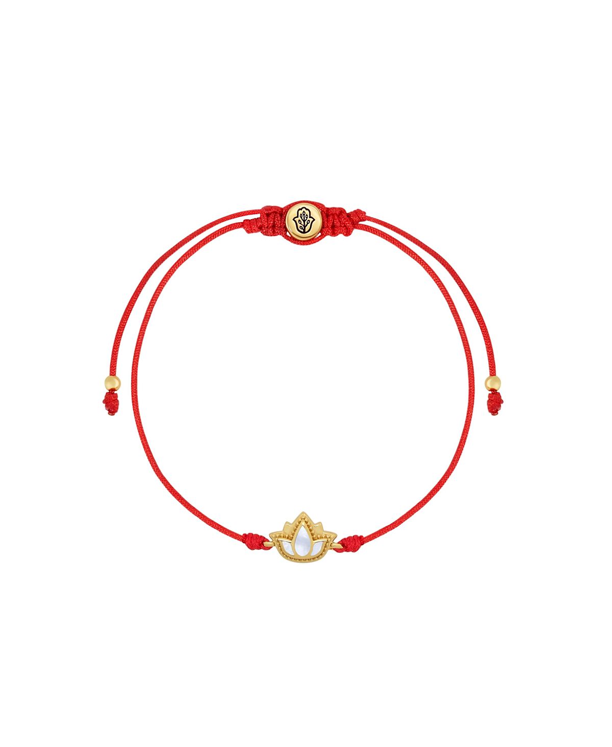 Karma and Luck Blossoming Spirit 6 mm Mother of Pearl Lotus Drawstring Bracelet