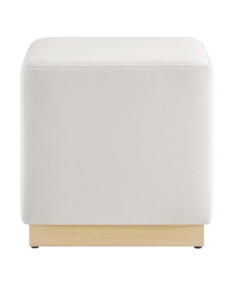  Tilden 17" Square Performance Velvet Upholstered Ottoman
