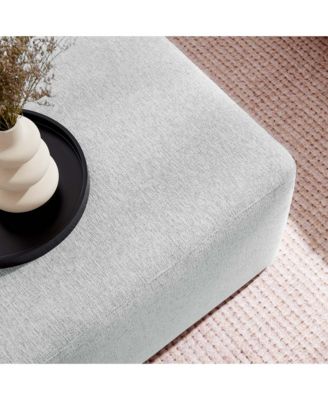  Callum Large 28" Square Woven Heathered Fabric Upholstered Ottoman