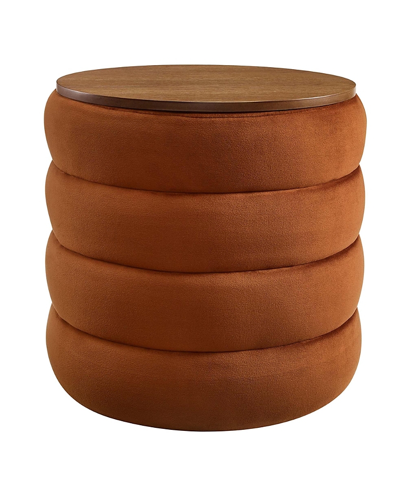 Modway Mezzo Round Performance Velvet Storage Ottoman