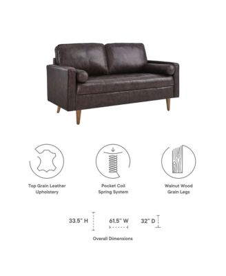  Valour Leather Loveseat