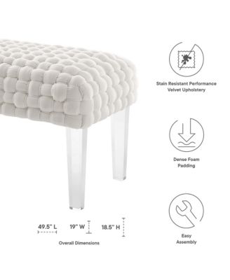 Prologue Woven Performance Velvet Ottoman