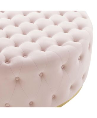 Ensconce Tufted Performance Velvet Round Ottoman