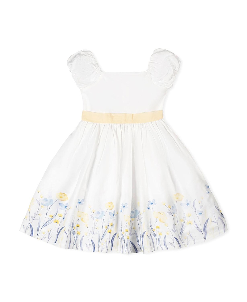 Hope & Henry Girls' Organic Puff Sleeve Sateen Party Dress - Little Kid, Big Kid