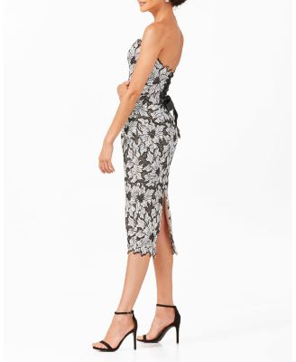 Cecilia Strapless Floral Midi Dress