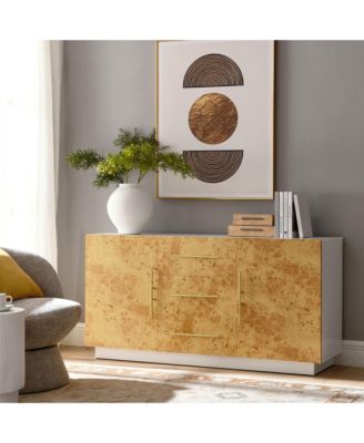  Abel 59 Inch Burl Wood Sideboard Buffet TV Stand