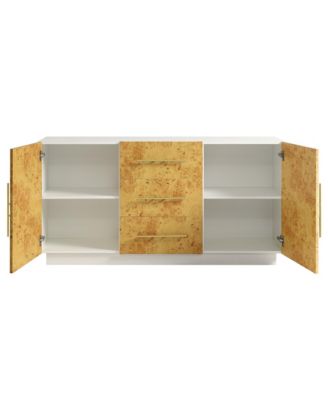  Abel 59 Inch Burl Wood Sideboard Buffet TV Stand