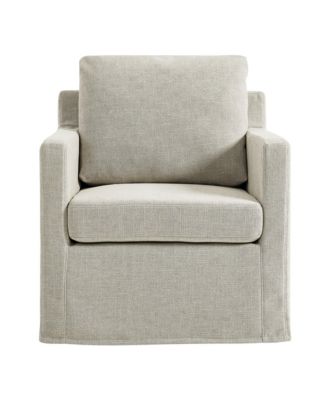  Serene Fabric Slipcovered Swivel Armchair