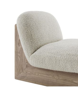  Loyal Boucle Fabric Accent Chair and Ottoman, Set of 2