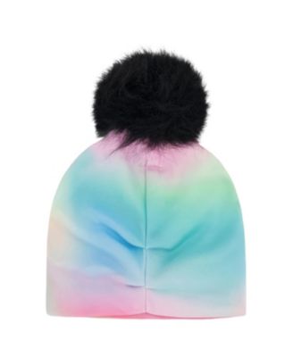  Girls' Stretch Jersey Hat with Pompom - Little Kid, Big Kid