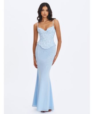  Aurielle Sweetheart Mermaid Peplum Maxi Dress