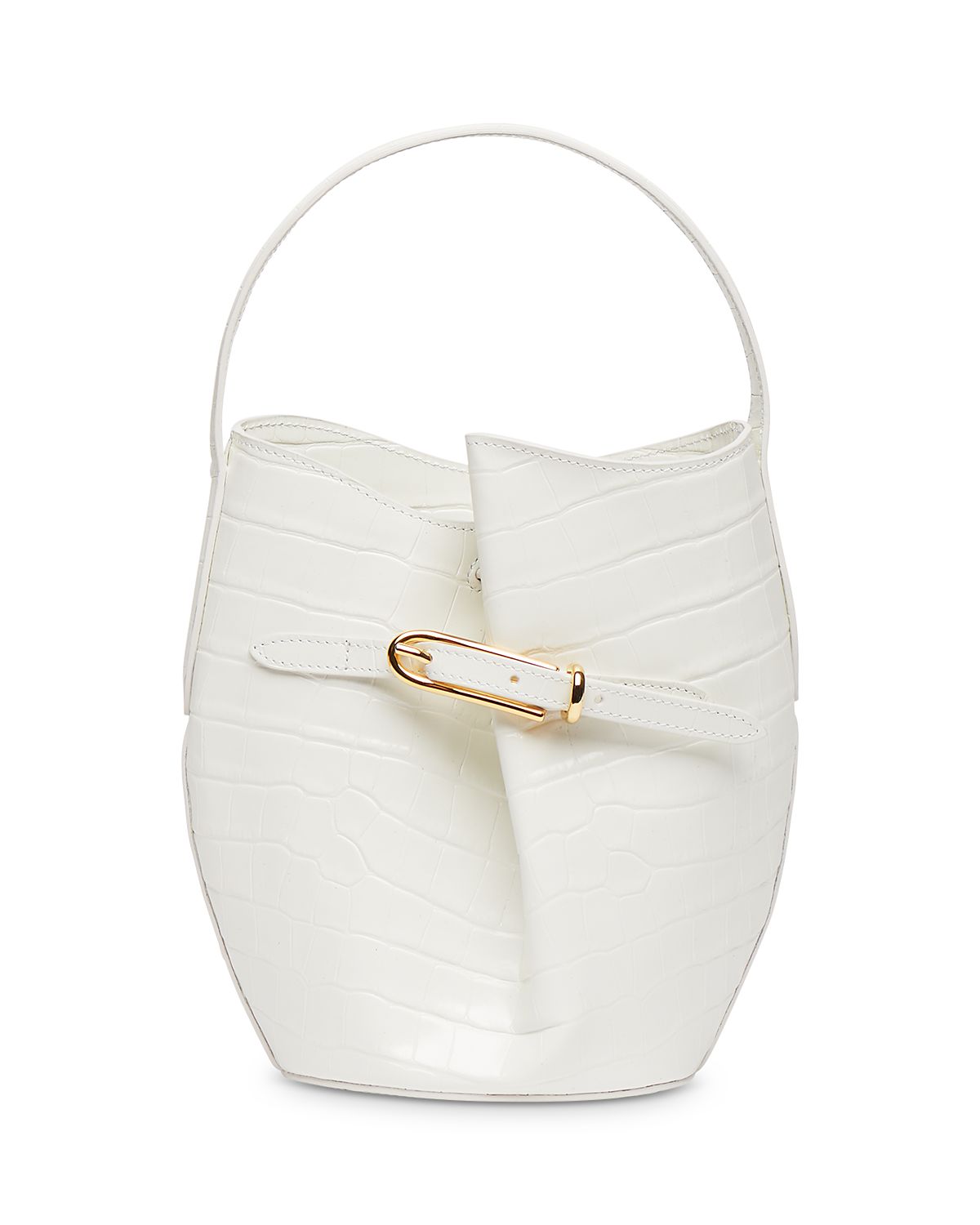 Liffner Mini Embossed Leather Belted Bucket Bag