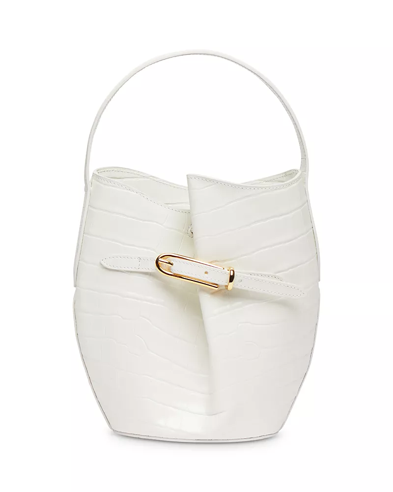 Liffner Mini Embossed Leather Belted Bucket Bag