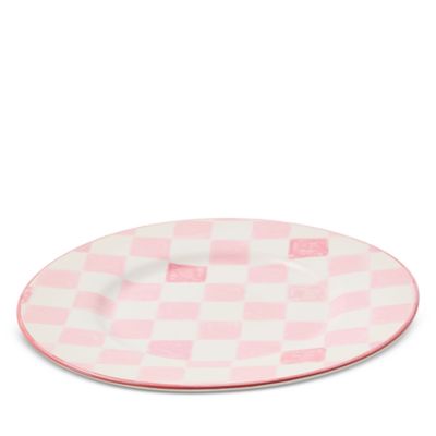 Pink Check Salad Plate