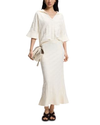 Foppy Check Texture Maxi Skirt