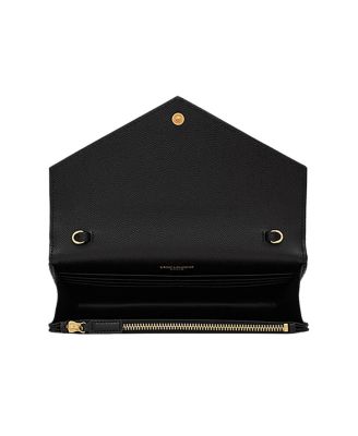 Cassandre Envelope Chain Wallet in Grain De Poudre Leather