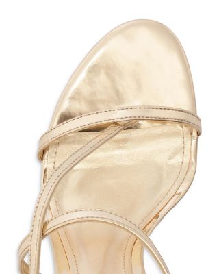 Women's Azure Metallic Patent Leather High Heel Sandals