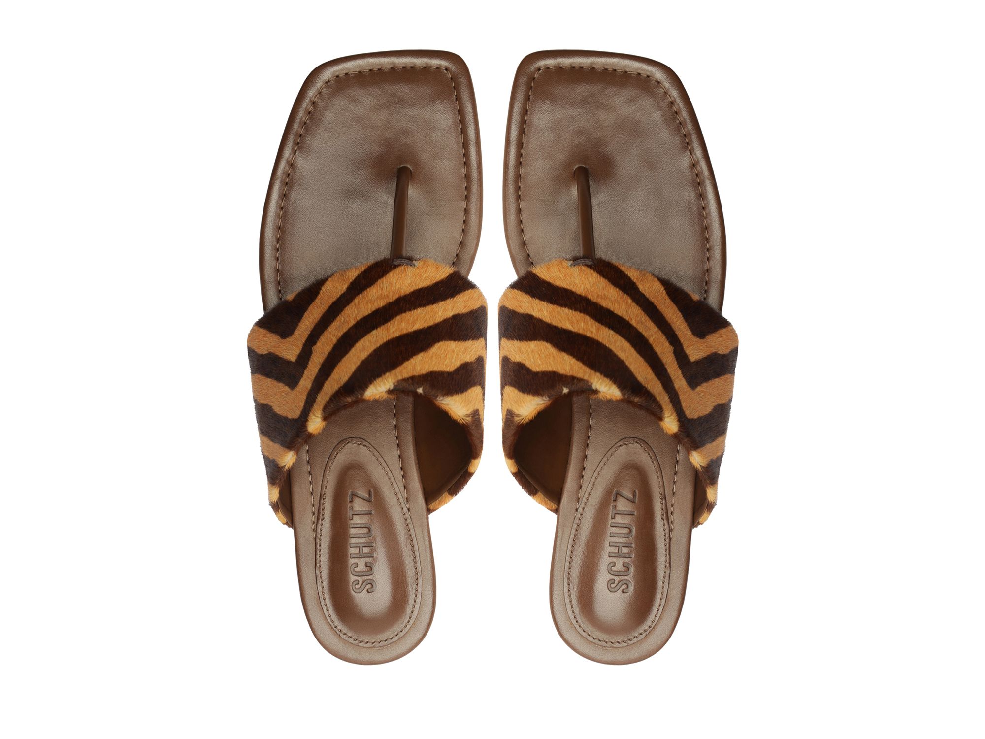 Women's Martha Animal Print Calf Hair Slide Sandals — Image 7
