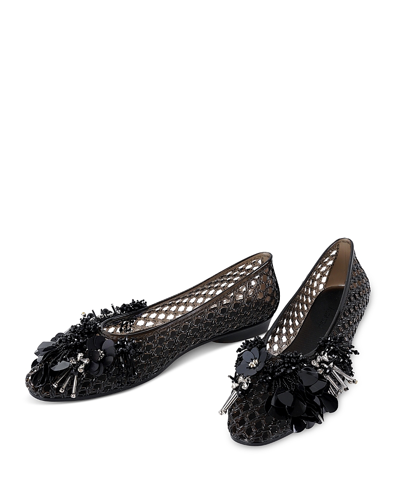 Heavenly Jelly Women's Glam Sequin Flower Black Jelly Shoes